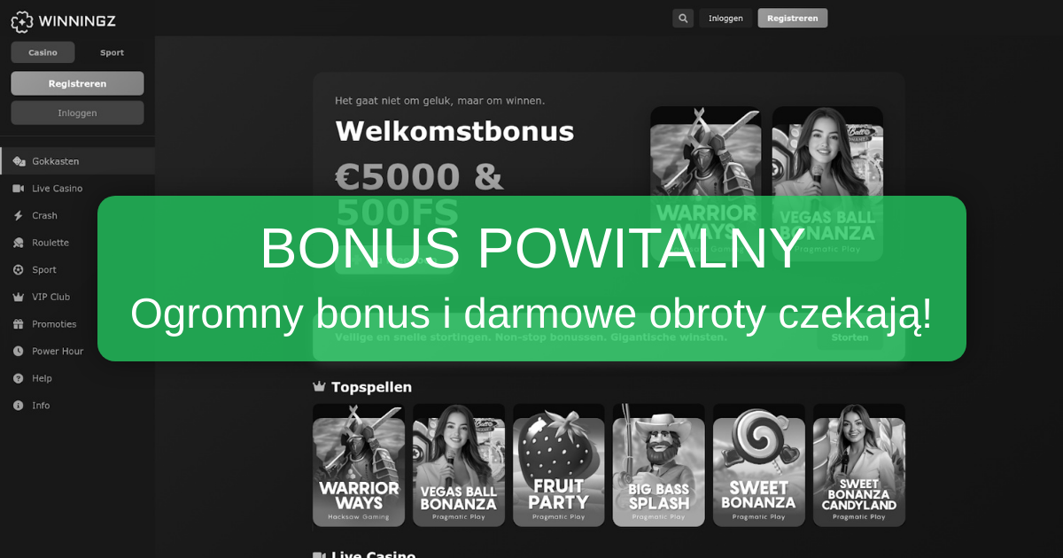 Winningz Casino welcome bonus
